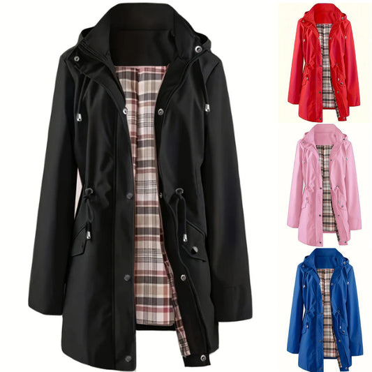 🔥Letzter Tag: 50% Rabatt!⏰🌧️🧥Wasserdichte lange Trenchcoats mit Kapuze für Damen👍