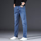 Elastische Herrenjeans mit hoher Taille und geradem Bein