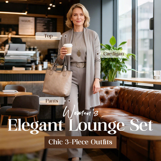 Elegantes 3-teiliges Set: Langer Cardigan, Oberteil und Hose