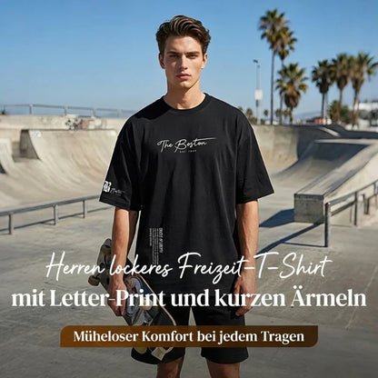 Herren Urban Style Loose Fit T-Shirt – Premium Baumwollmix, Lässiger Oversize-Schnitt & Grafikdruck
