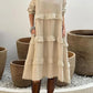 🦋Was soll ich morgen anziehen?💕Women's Long Sleeve Round Neck Ruffle Dresses