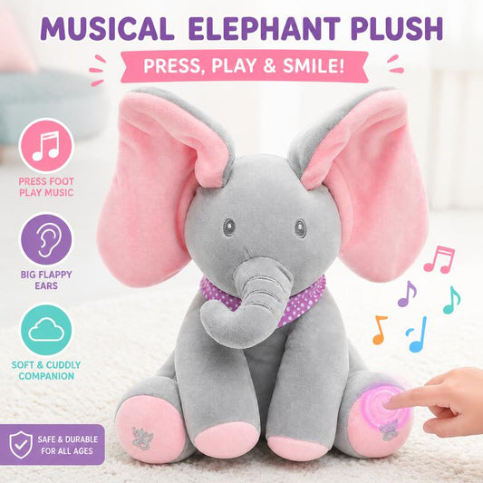 🐘🎶Peek-A-Boo Singender Elefant als Plüschtier – Interaktives musikalisches Stofftier