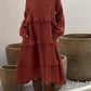 🦋Was soll ich morgen anziehen?💕Women's Long Sleeve Round Neck Ruffle Dresses