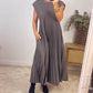 💞Was soll ich morgen anziehen?💞Ärmelloses, schlichtes, plissiertes, elegantes Kleid