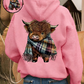 🐮 50 % RABATT⚡Kostenloser Versand | Kuschelig durch kalte Tage – Damen Hoodie mit Highland-Kuh-Motiv & Fleecefutter