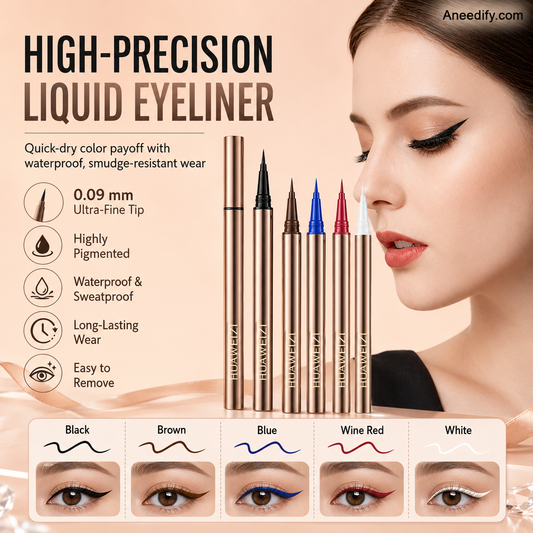 Hochpräziser Flüssig-Eyeliner mit 0,09mm Spitze – Wasserfest, schweißfest & 5 Farbtöne verfügbar