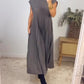 💞Was soll ich morgen anziehen?💞Ärmelloses, schlichtes, plissiertes, elegantes Kleid