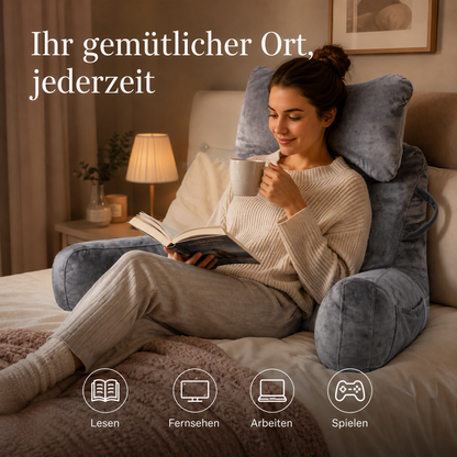 Multifunktionales Lendenstützkissen – Ergonomisches Lesekissen & Rückenkissen für Sofa, Bett & Büro