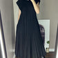💞Was soll ich morgen anziehen?💞Ärmelloses, schlichtes, plissiertes, elegantes Kleid
