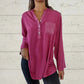 🌸Was tragen Sie morgen?🌸V-Ausschnitt Shirt mit Pailletten und Patchwork für Frauen