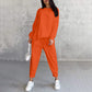 Frauen mit langärmleren unregelmäßigen Saum Sweatshirts & Hosen Set
