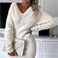 💕Was soll ich morgen anziehen?💕Women's V-Neck Long Sleeves Knitted Dress