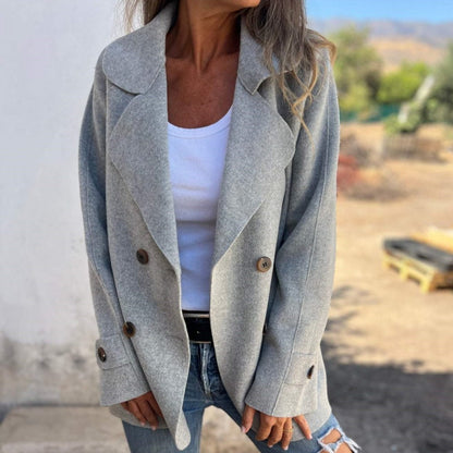 ✨Was soll ich morgen anziehen?✨Women's Faux Tweed Casual Lapel Long Sleeve Coat