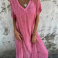 🔥Was soll ich morgen anziehen?🔥Women's Loose V-neck Cotton Linen Dress
