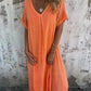 🔥Was soll ich morgen anziehen?🔥Women's Loose V-neck Cotton Linen Dress