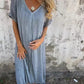 🔥Was soll ich morgen anziehen?🔥Women's Loose V-neck Cotton Linen Dress
