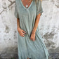 🔥Was soll ich morgen anziehen?🔥Women's Loose V-neck Cotton Linen Dress