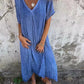 🔥Was soll ich morgen anziehen?🔥Women's Loose V-neck Cotton Linen Dress