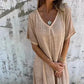 🔥Was soll ich morgen anziehen?🔥Women's Loose V-neck Cotton Linen Dress