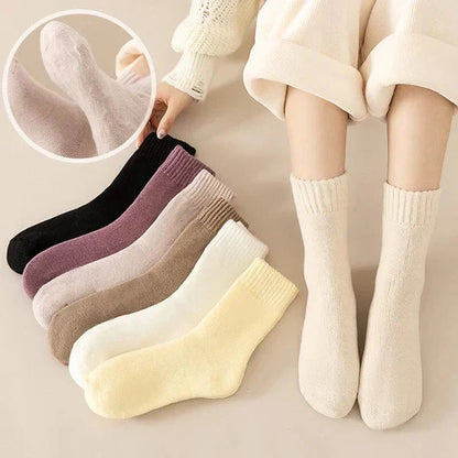 🎄 Chaussettes épaisses mi-mollet en polaire corail 