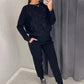 💕Was soll ich morgen anziehen?💕Damen Glitter Rhinestone Sweatshirt & Casual Hose 2-teiliges Set