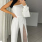 💖Was soll ich morgen anziehen?👗Damen-Jumpsuit mit hohem Schlitz