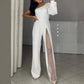 💖Was soll ich morgen anziehen?👗Damen-Jumpsuit mit hohem Schlitz