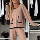 🎁Was soll ich morgen anziehen?🎄Set aus Colorblock-Top und weit geschnittener Hose für Damen