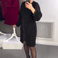 🔥Was tragen Sie morgen?🔥HEISSER VERKAUF - Schwarzes Midikleid mit Strass-Dekor