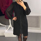 🔥Was tragen Sie morgen?🔥HEISSER VERKAUF - Schwarzes Midikleid mit Strass-Dekor