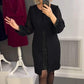 🔥Was tragen Sie morgen?🔥HEISSER VERKAUF - Schwarzes Midikleid mit Strass-Dekor