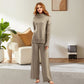 Was soll ich morgen anziehen?-Damen Casual Relaxed Strickpullover und Hose Set mit weitem Bein
