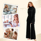 Was soll ich morgen anziehen?-Damen Casual Relaxed Strickpullover und Hose Set mit weitem Bein