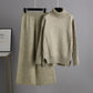 Was soll ich morgen anziehen?-Damen Casual Relaxed Strickpullover und Hose Set mit weitem Bein