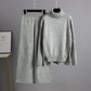 Was soll ich morgen anziehen?-Damen Casual Relaxed Strickpullover und Hose Set mit weitem Bein