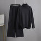 Was soll ich morgen anziehen?-Damen Casual Relaxed Strickpullover und Hose Set mit weitem Bein