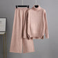 Was soll ich morgen anziehen?-Damen Casual Relaxed Strickpullover und Hose Set mit weitem Bein