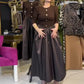 💕Was soll ich morgen anziehen?💕Elegantes langes Kleid mit Farbblockmuster für Frauen