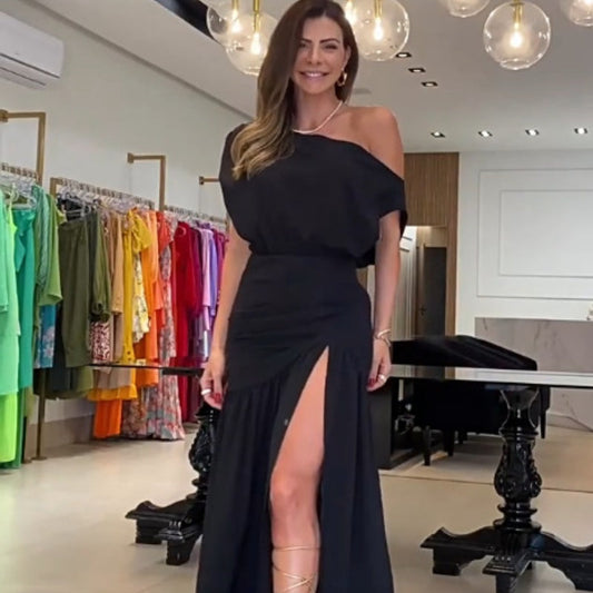 ❤Was soll ich morgen anziehen?❤Sexy trägerloses Kleid mit hohem Schlitz und taillierter Taille