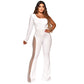 Sexy Off-Shoulder Bodycon Rhinestone Leg Jumpsuit