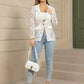 Damen Eleganter Spitzenblazer mit  Ein-Knopf-Verschluss