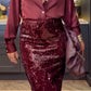 💥Heißer Verkauf 50% Rabatt💃Elegantes Damen-Top und Paillettenrock, 2-teiliges Set