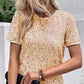 Women's Stylish Loose Round Neck Sequin T-Shirt