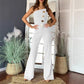 🔥What should I wear tomorrow?🔥Ärmelloser Jumpsuit mit Knopfdesign und Schlagsaum