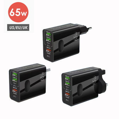 [HETT REA] 65W snabbladdare med flera portar