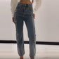 👖Was soll ich morgen anziehen?✨Damen Jeans mit glänzenden Strasssteinen und schickem Schlitz✨