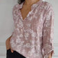 🔥Was soll ich morgen anziehen?🔥Langärmlige Bluse mit Blumenmuster und Paillettentasche für Damen