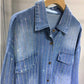 Women's Button Down Denim Shirt with Rhinestones