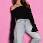 ❤Was soll ich morgen anziehen?❤Off-the-Shoulder Long Sleeve Sweater