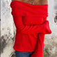 ❤Was soll ich morgen anziehen?❤Off-the-Shoulder Long Sleeve Sweater